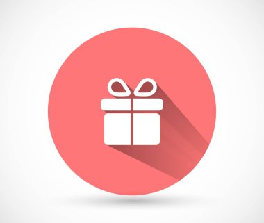 Hediye vektör simgesi, lorem ipsum düz tasarım