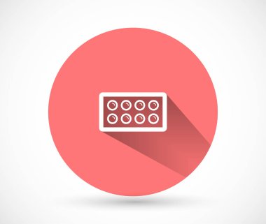 İlaç vektör simgesi, lorem ipsum düz tasarım