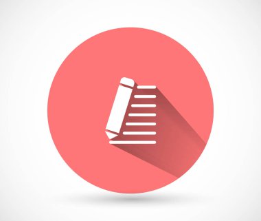 Bir kalem vektör simgesi, lorem ipsum Düz Tasarım