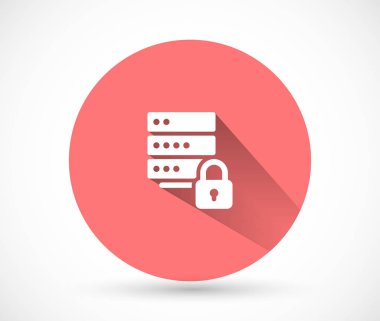 Sunucu vektör simgesi, lorem ipsum Düz Tasarım