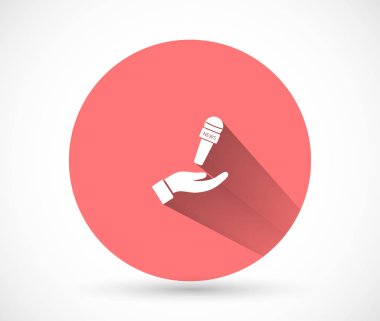 El simgesinde mikrofon, lorem ipsum düz tasarım