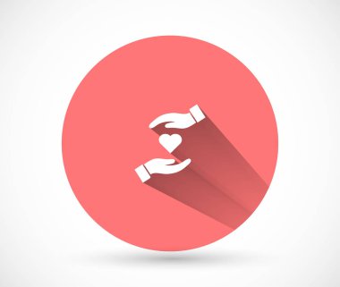 kalp elde simge, lorem ipsum düz dizayn