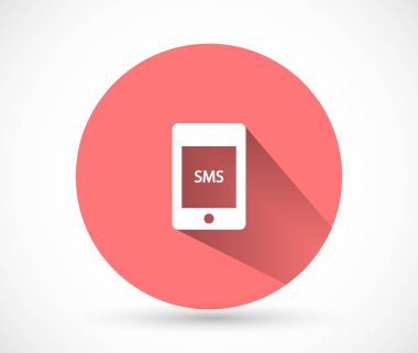 Sms telefon vektör simgesi, lorem ipsum düz tasarım