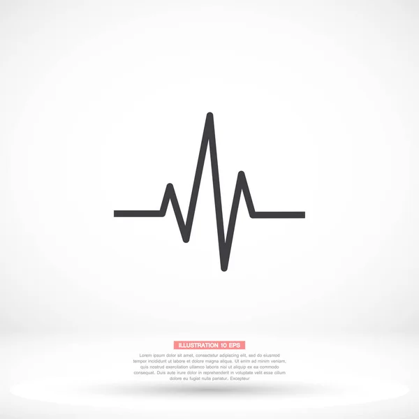 Heartbeat ikon, lorem ipsum Platt design — Stock vektor