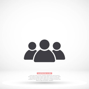 İnsan vektör simgesi, lorem ipsum Düz Tasarım