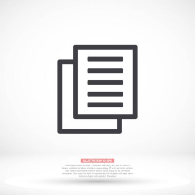 Dosya vektör simgesi, lorem ipsum düz tasarım