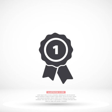 Ödül simgesi vektör simgesi, lorem ipsum düz tasarım