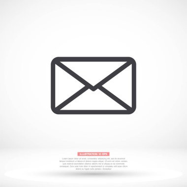 Sms vektör simgesi, lorem ipsum düz tasarım