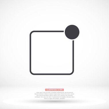 Bildirim vektör simgesi, lorem ipsum Düz Tasarım