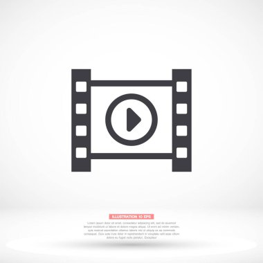 Film vektör simgesi, lorem ipsum Düz Tasarım 'ı çal