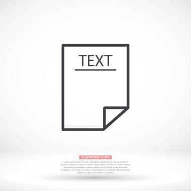 Metin vektörü simgesi, lorem ipsum Düz Tasarım
