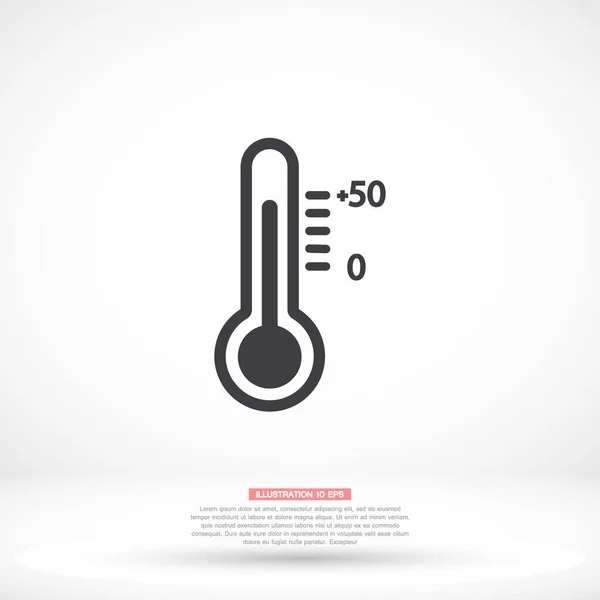 Thermometervektorsymbol, lorem ipsum flaches design — Stockvektor