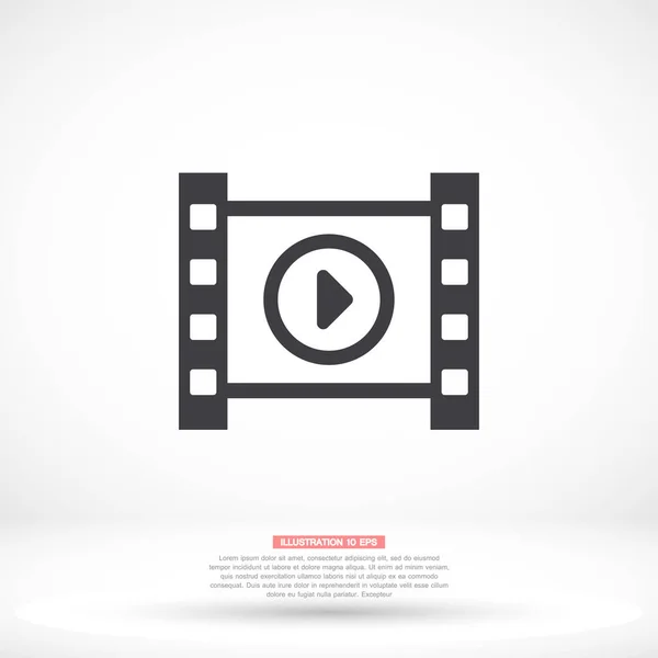 Játszd le a film vektor ikon, lorem ipsum Flat design — Stock Vector