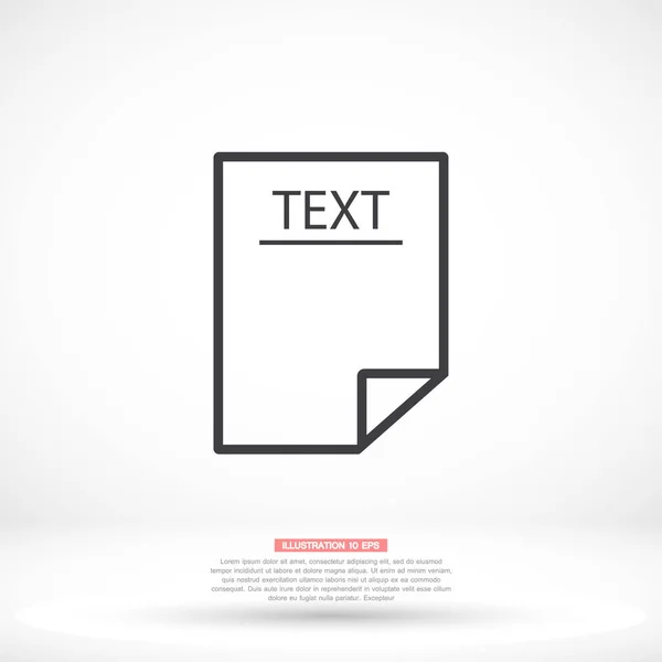 Icône vectorielle de texte, lorem ipsum Design plat — Image vectorielle