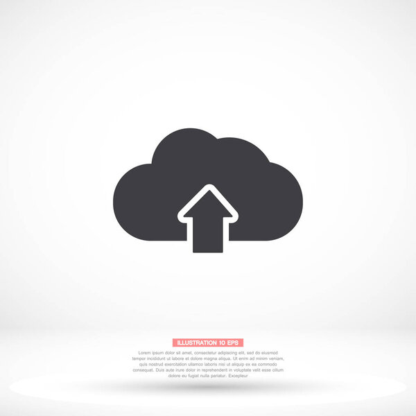 Загрузка иконки вектора, lorem ipsum Плоская конструкция
