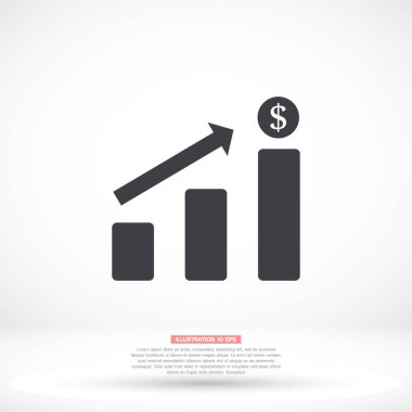 Grafik vektör simgesi, lorem ipsum düz tasarım