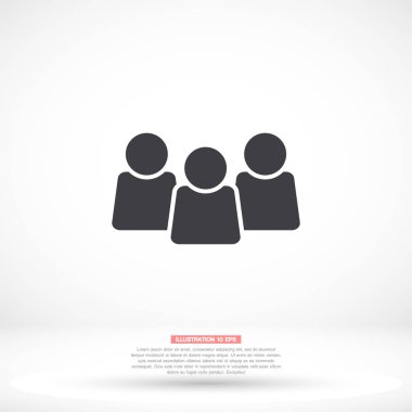 İnsan vektör simgesi, lorem ipsum Düz Tasarım