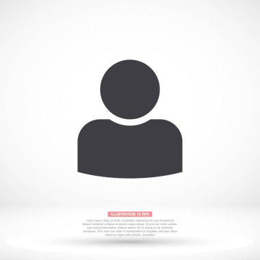 İnsan vektör simgesi, lorem ipsum Düz Tasarım