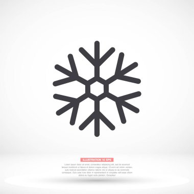 Kar vektörü simgesi, lorem ipsum düz tasarım
