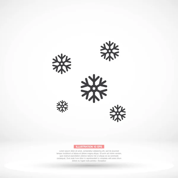 Icône vectorielle neige, lorem ipsum Design plat — Image vectorielle