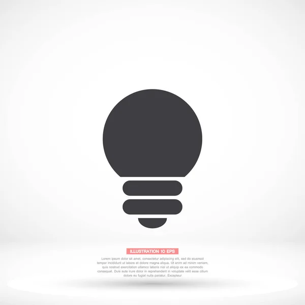 Bulb vector icon , lorem ipsum Flat design — Stock Vector