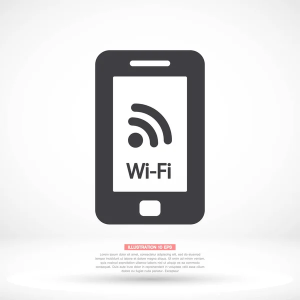 Telephone and Wi fi vector icon , lorem ipsum Flat design — Stock Vector