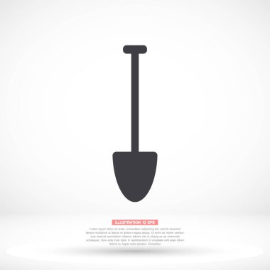 Kürek vektör simgesi, lorem ipsum düz tasarım