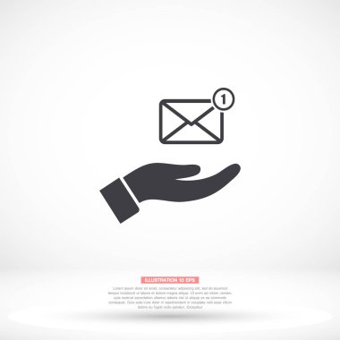 El simgesinde SMS, lorem ipsum Düz Tasarım