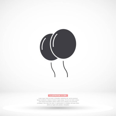 balon vektör simgesi, lorem ipsum düz tasarım