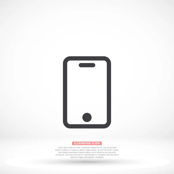 Иконка смартфона, векторная иллюстрация, lorem ipsum Плоский дизайн — стоковый вектор