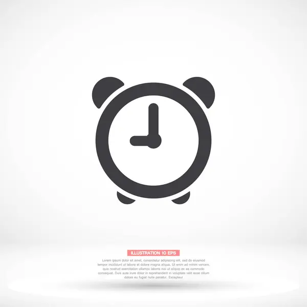 Relógio vetor ícone, lorem ipsum projeto plano — Vetor de Stock