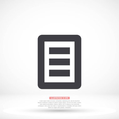 Liste vektör simgesi, lorem ipsum Düz Tasarım