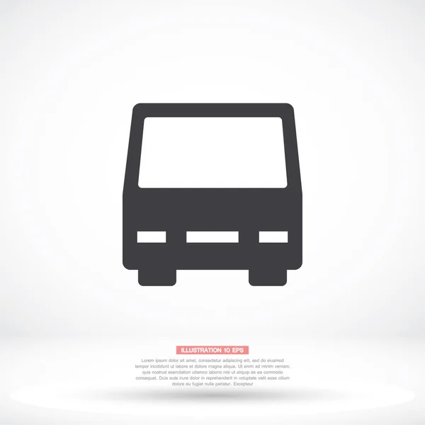 Otobüs vektör simgesi, lorem ipsum düz tasarım — Stok Vektör