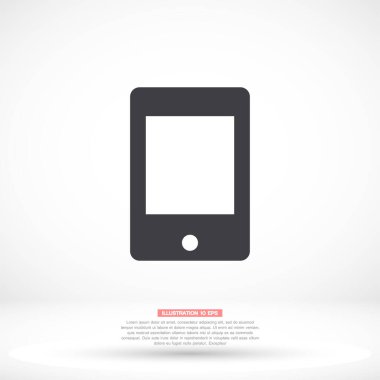 Telefon vektör simgesi, lorem ipsum Düz Tasarım