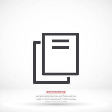 Dosya vektör simgesi, lorem ipsum düz tasarım