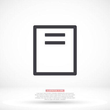 Dosya vektör simgesi, lorem ipsum düz tasarım
