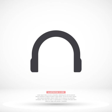 Kulaklık vektör simgesi, lorem ipsum düz tasarım