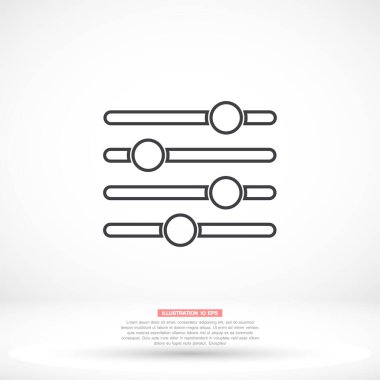 Müzik vektör simgesi, lorem ipsum düz tasarım ayarları