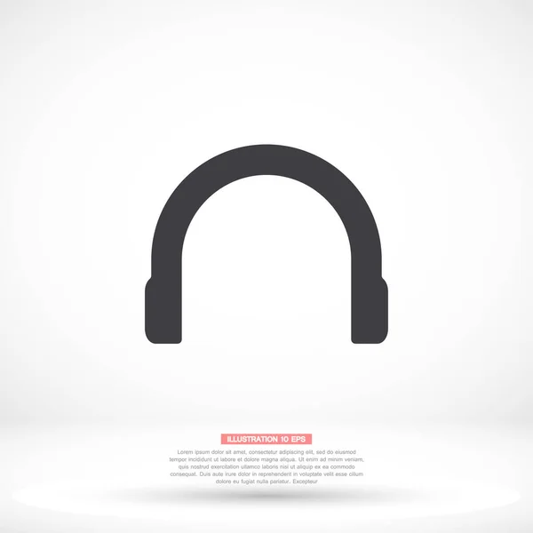 Headphones vector icon , lorem ipsum Flat design — 스톡 벡터