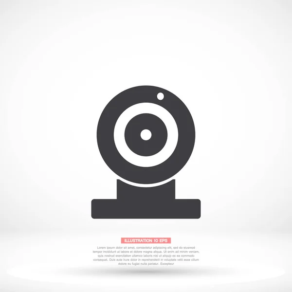 Webcam vector icoon, lorem ipsum Platte vormgeving — Stockvector