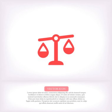 Libra vektör simgesi, lorem ipsum düz tasarım