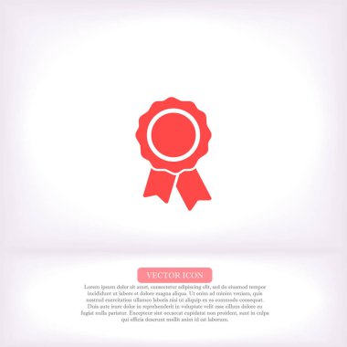 Ödül simgesi vektör simgesi, lorem ipsum düz tasarım