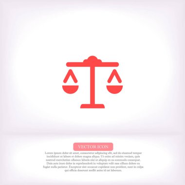 Libra vektör simgesi, lorem ipsum düz tasarım