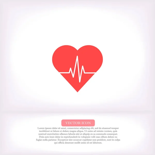 Icona vettoriale battito cardiaco, lorem ipsum Design piatto — Vettoriale Stock