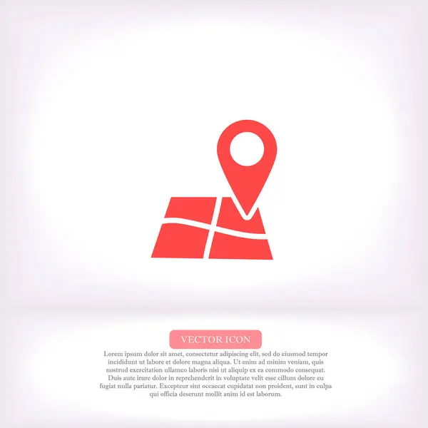 Mapa ícone vetor pino, lorem ipsum projeto plano — Vetor de Stock