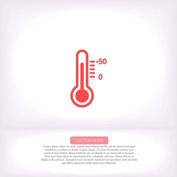 Termometre vektör simgesi, lorem ipsum düz tasarım