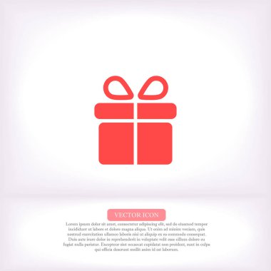 Hediye vektör simgesi, lorem ipsum düz tasarım