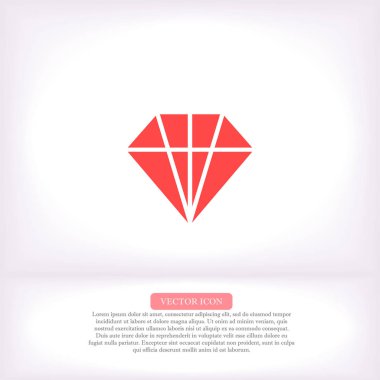 Elmas vektör simgesi, lorem ipsum düz tasarım