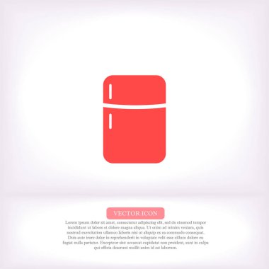 Buzdolabı vektör simgesi, lorem ipsum düz tasarım