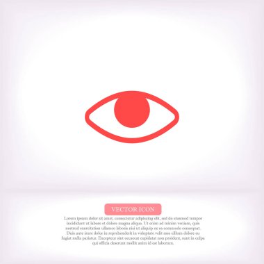 Göz vektör simgesi, lorem ipsum düz tasarım
